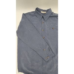 Orvis Mens long sleeve button down Pocket Blue Micro Checkered Large
